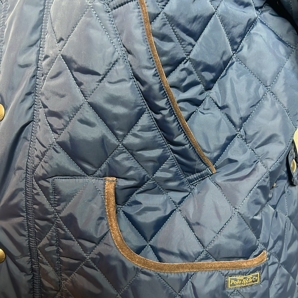 Polo Ralph Lauren Quilted Barn Jacket Navy XL – Corduroy Collar & Trim - Picture 3 of 12